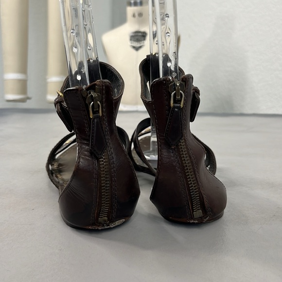 Miu Miu Flat Caged Studded Leather Gladiator Sandals - Picture 5 of 10